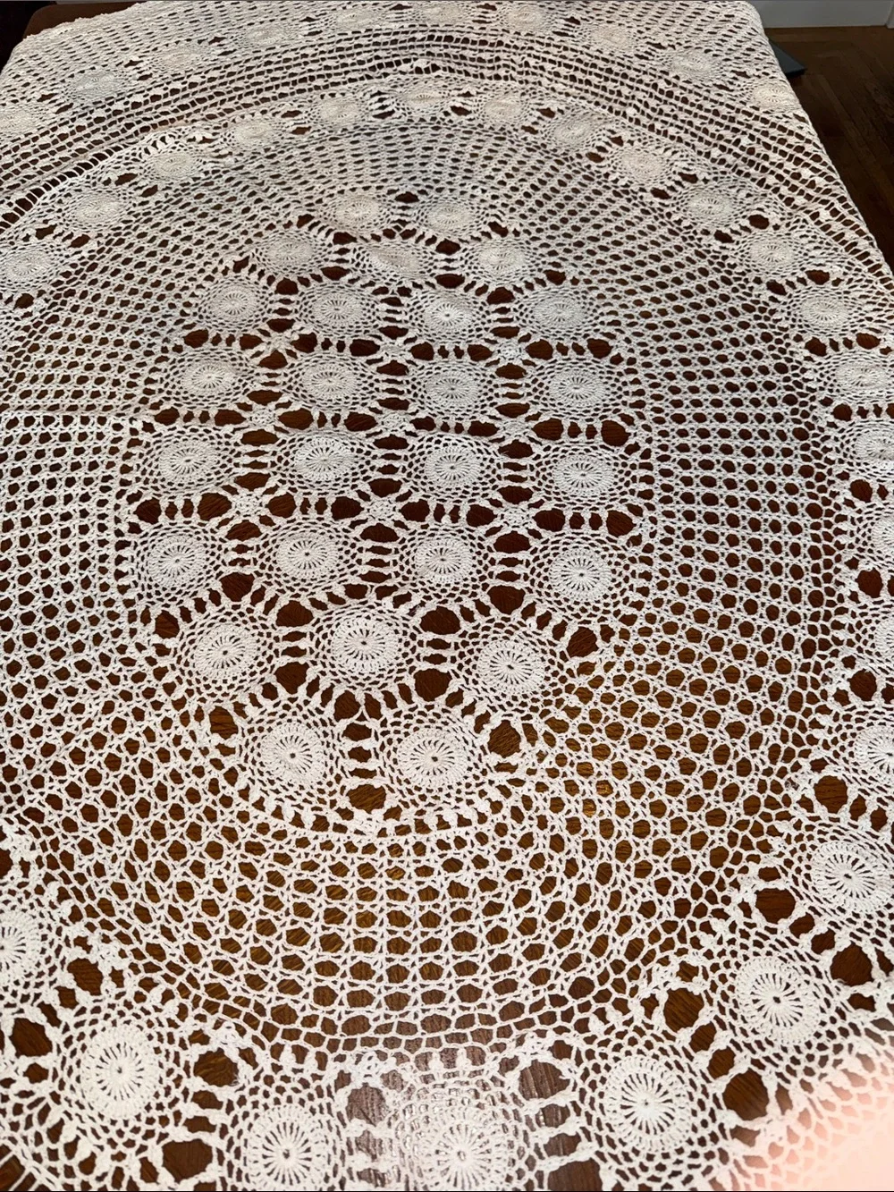 Antique lace tablecloth